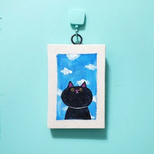 푸른하늘 고양이 미니 벽걸이 액자, 김하다