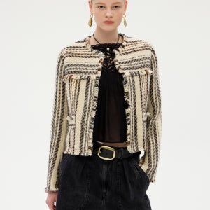 [이자벨마랑 에뚜왈] 크림 올풀림장식 울혼방 자켓 ISJA5F461CR