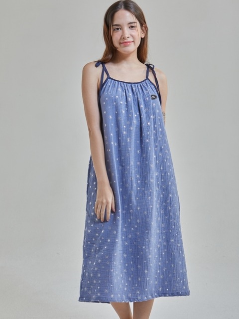 [폴앤안나] 폴앤안나 <b>루나</b> <b>블루</b> 타이 숄더 드레스