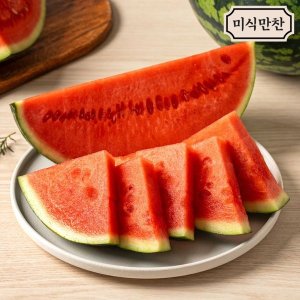 미식만찬 국내산 당일선별 고당도 수박 맛있는 꿀수박 4~5kg 내외