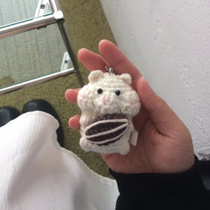 추석 포장 자체제작 햄쭈 키링 뜨개 햄스터 핸드메이드, 뭉주상점