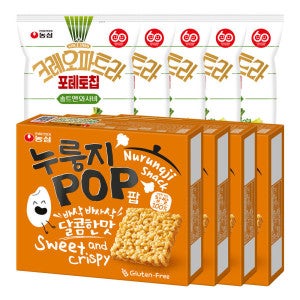농심 누룽지팝 142g 4개+크레오파트라 포테토칩 솔트앤와사비 50g 5개