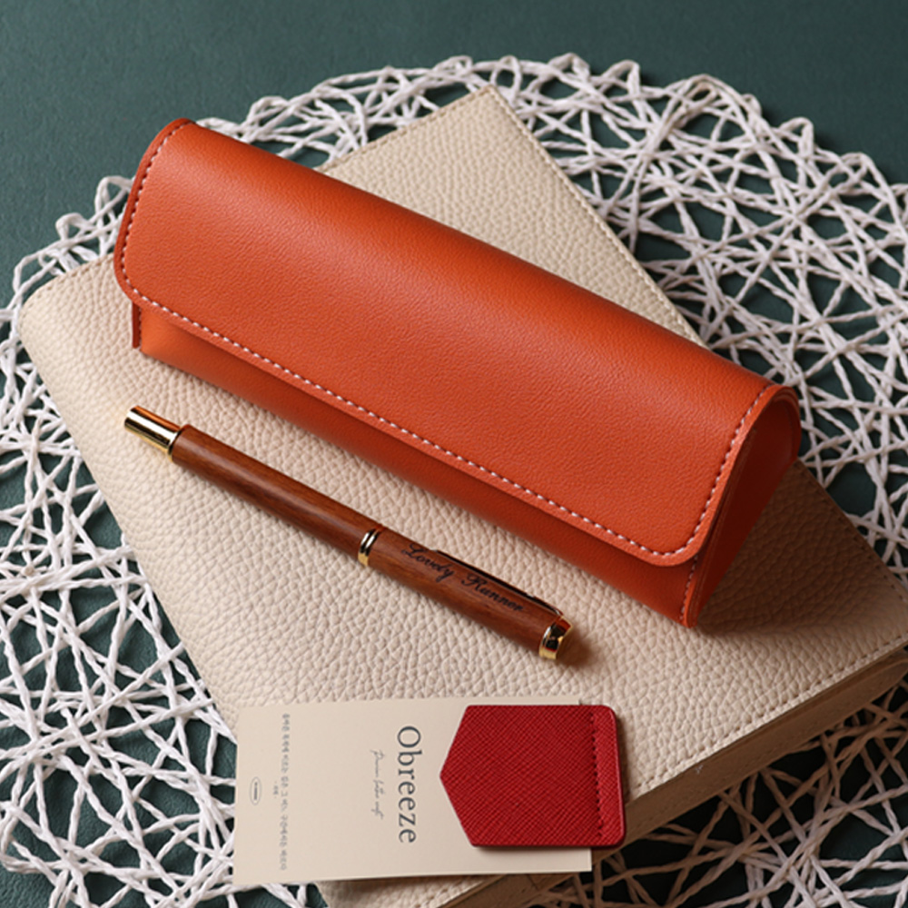 각인가능 오브리즈 고등학생 대학생 중학생 대용량 공방 가죽 삼각 필통 펜파우치