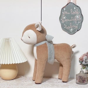 LITTLELAMSTORY [리틀램스토리]KC인증 코듀로이 사슴 봉제 인형(이름 이니셜 자수)