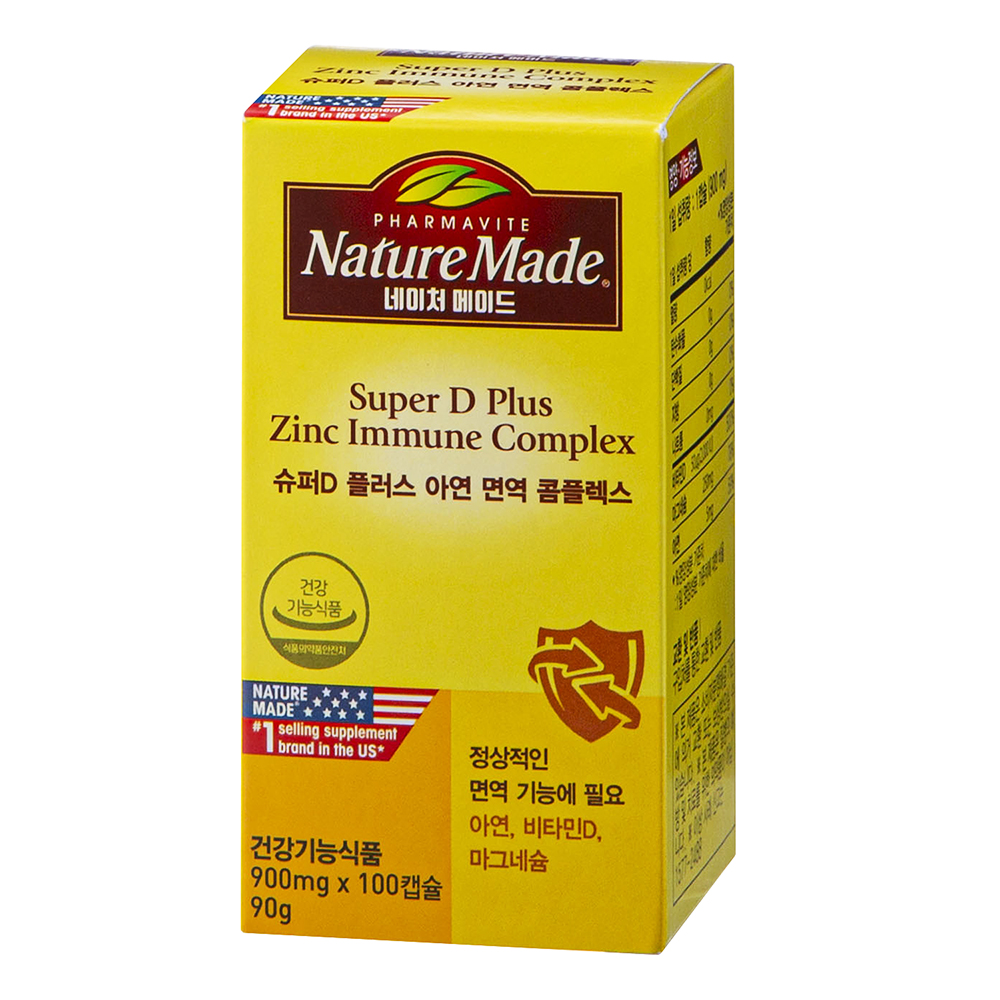 [네이처메이드] <b>슈퍼</b> 비타민<b>D 플러스 아연 면역 콤플렉스</b> (비타민D3 2000IU)