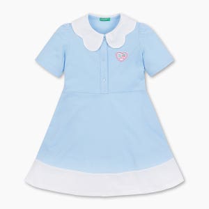 [베네통 키즈]2024 SUMMER 라운드카라 피케 원피스 QAOP27431BL