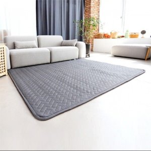 150X200CM 누빔 탄소 온열매트 그레이-온수매트.전기매트.전기장판.온열매트.탄소매트