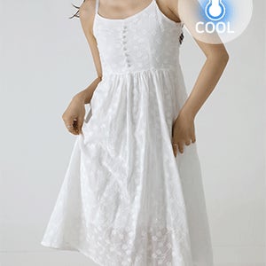 [오늘출발][펀칭레이스/미디원피스] 로제 블랑슈 롱 원피스 (여름원피스,나시원피스,플라워,루즈핏원피스,레이어드원피스,롱원피스,여름하객룩,출근룩)