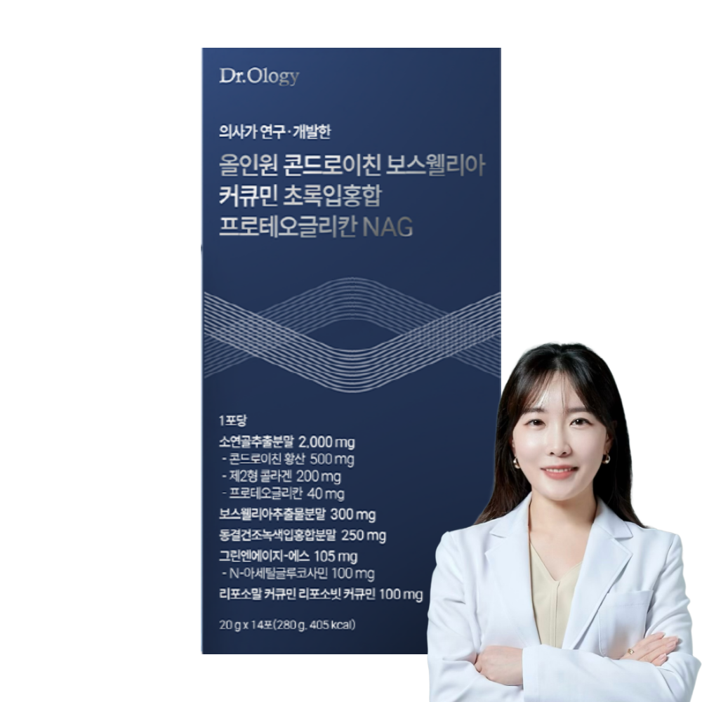 닥터올로지 올인원 콘드로이친 보스웰리아 커큐민 초록입홍합 프로테오글리칸 NAG 20g x 14포, 1개