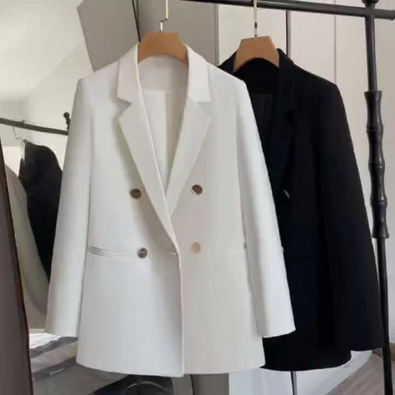 해피유통여성 화이트 더블 버튼 블레이저 스타일 우아한 디자인 XG08 3XL 흰색 3XL