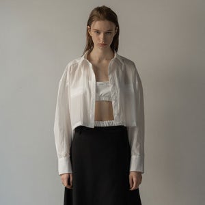[모슈파모슈] [RE-ORDER] Wrinkle Crop Shirt_white