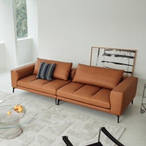 [에싸] 파비아 3.5인 프라우 소가죽 소파