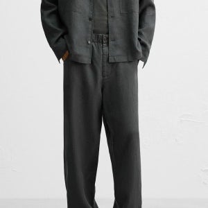 자라 헴프 릴랙스핏 와이드 팬츠 5344/410 ANTHRACITE GREY