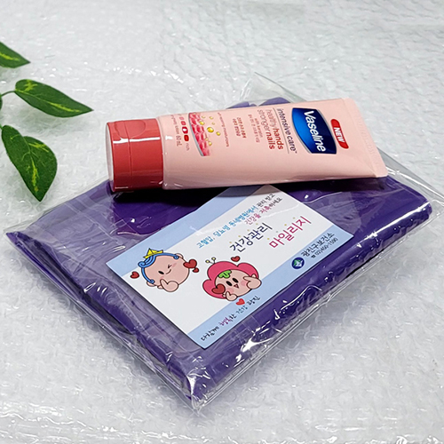 판촉물 제작 선물세트3종 라텍스밴드 스트레칭밴드 근력밴드 핸드크림 바세린