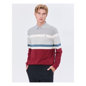 헤지스 남성 스테디셀러 스트라이프배색 면 긴팔카라티셔츠 377765 WHTS4C332R2