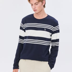 [오늘특가] 헤지스 스트라이프 면 긴팔티셔츠