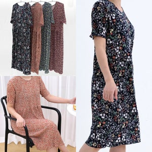 소프트 플리츠 원피스 꽃무늬원피스