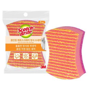 3M 스카치브라이트 올인원 제로스크래치 망사 수세미