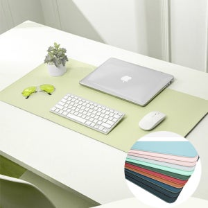 심플 파스텔톤 와이드 가죽 스웨이드 데스크매트 장패드