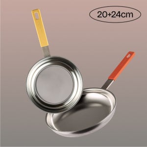 [SET] 마르쿠진 무연마제 스텐 316 통 5중 후라이팬 20cm + 24cm