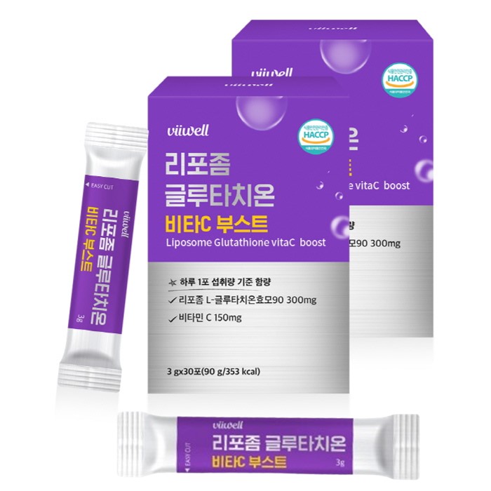 비웰 리포좀글루타치온 <b>비타</b>C 부스트 저분자<b>피쉬콜라겐</b> <b>이지</b>컷스틱 30포  2박스