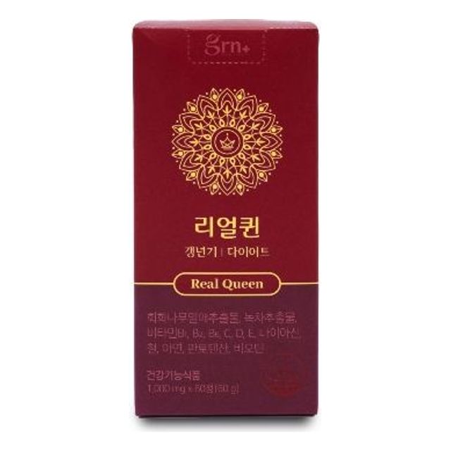 <b>GRN</b> 리얼퀸 갱년기<b>불면</b>+식욕폭발+기분기복 다이어트영양제 1000mg 60정 1세트 2개월치  60개  1정