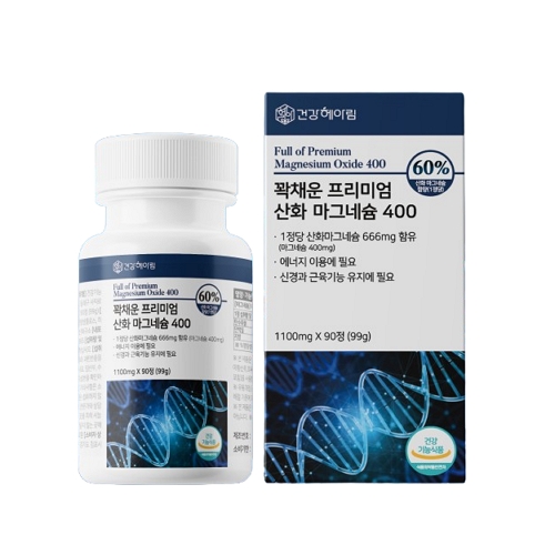 건강헤아림 꽉채운 프리미엄 산화 마그네슘 400 1100mg x 90정, 1개