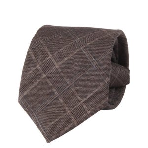 [더셔츠스튜디오] 브라운 울혼방 체크 자동넥타이 N22-115