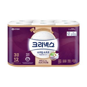 크리넥스 크리넥스 3겹 수프림소프트 화장지 27M-12롤