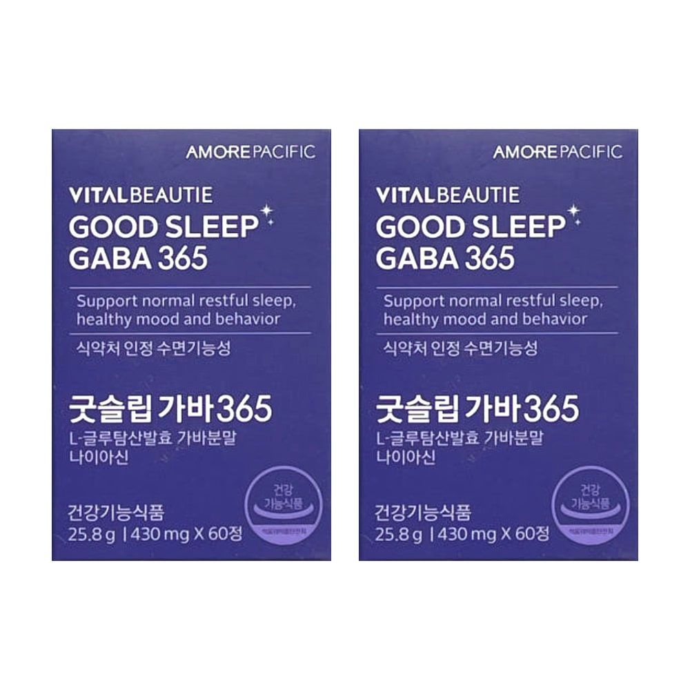 바이탈뷰티 굿슬립 가바365 430mg x 60정 2박스 <b>아르기닌</b> 마그네슘 타트체리