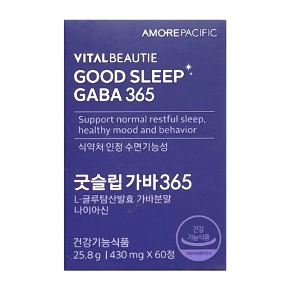 바이탈뷰티 굿슬립 가바365 430mg x 60정 1박스 <b>아르기닌</b> 마그네슘 타트체리