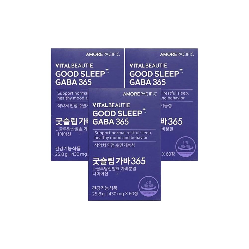 바이탈뷰티 굿슬립 가바365 430mg x 60정 3박스 <b>아르기닌</b> 마그네슘 타트체리