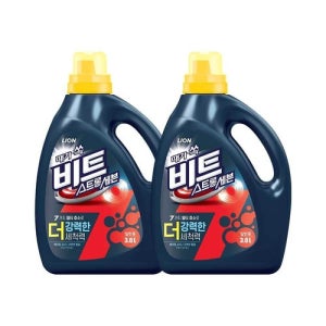 [라이온코리아]비트 액체 세탁세제 스트롱세븐 일반 3L 용기 2개