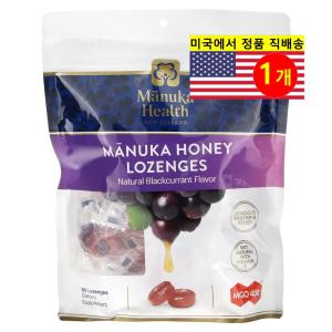 Manuka Health 인후염 기침 <b>목 관리</b> MGO 400+ 마누카 허니 블랙커런트 사탕 정제 로젠 270g