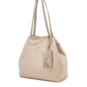 [헤지스 액세서리] [아이코닉] 나일론 아이보리 퍼피 로고 와이드 쇼퍼백 (카드참 SET) HIBA5F866I1