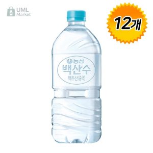 농심 백산수 무라벨 1L x 12개 생수 물1리터 가정 사무실 집들이 개업선물