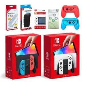 닌텐도스위치 OLED 본체(화이트)+필수악세사리 5종