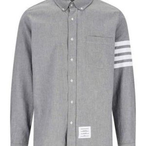 톰브라운 4바 스트라이프 스트레이트 핏 샴브레이 셔츠 MWL272E 00111 035 /1 (463223)