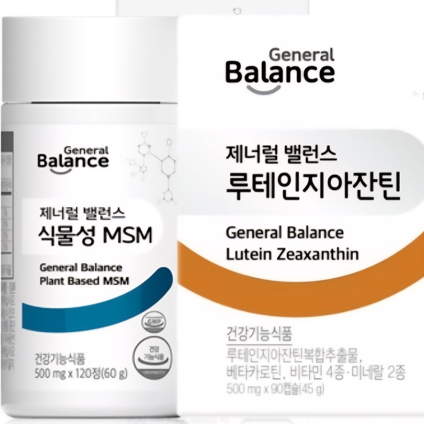 GCOOP 지쿱 <b>제너럴밸런스 루테인지아잔틴</b> + 지쿱 제너럴밸런스 MSM  90개  0.5g