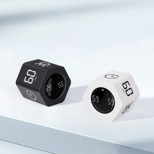 Cube로 생산성을 혁신하세요! 사무실, 공부, 업무용 조절 가능한 타이머 - 일시 중지/재개, 음소거 및 카운트다운 옵션, 충전식 배터리, 공부 타이머|현대 큐브 디자인|편안한