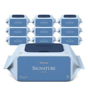 베베숲 시그니처 위드 블루 물티슈 캡형 70매 10팩