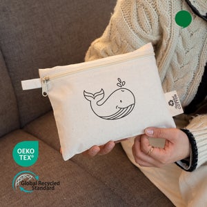 오코텍스리사이클 모모드지퍼파우치(22x17cm/밑면없음)판촉 제작 홍보 인쇄 대량구매