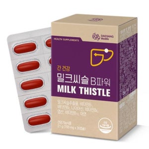 대상웰라이프 밀크씨슬 B파워 700mgx30캡슐 비타민b 실리마린 130mg 간 건강 활력 에너지