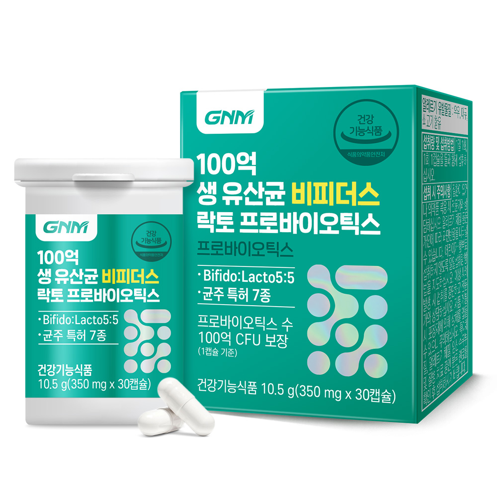 GNM자연의품격 100억 생 유산균 비피더스 락토 프로바이오틱스 350mg x 30캡슐, 2개