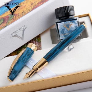 비스콘티 만년필 반고흐 까마귀가 있는 밀밭 병잉크 세트 (고흐닙)