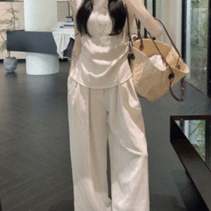 팬츠세트 [하객공항룩💘] 컴포 와이드 팬츠 나시 셋업 SET5030여름 하객룩 데이트룩 여행 휴가룩 휴양지룩 동남아룩 공항룩 기본 베이직 오피스룩