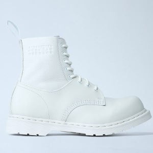 메종마르지엘라 스틸 앵클 부츠 화이트 S66WU0128 P7006 HB009 26 FW MM6 마르지엘라 X 닥터마틴 1460 스무스 레더 워커 140687021