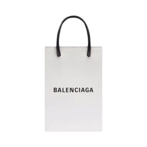 발렌시아가 쇼핑 폰 홀더 미니 레더 크로스백 화이트 593826 0AI2N 9000 쇼핑백 5938260AI2N9000