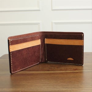 손바느질로 완성한 클래식 가죽 반지갑 컬러 커스텀 각인, 일로레더