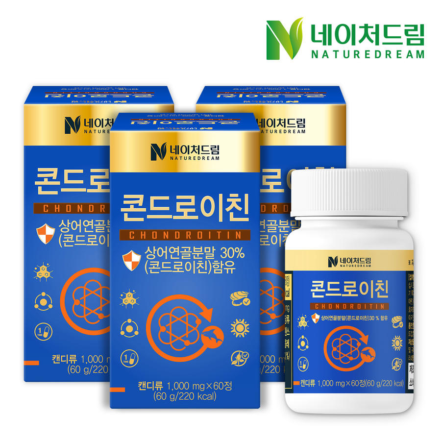 <b>네이처드림 콘드로이친</b> 관절 연골 건강 1,000mg 60정 3박스